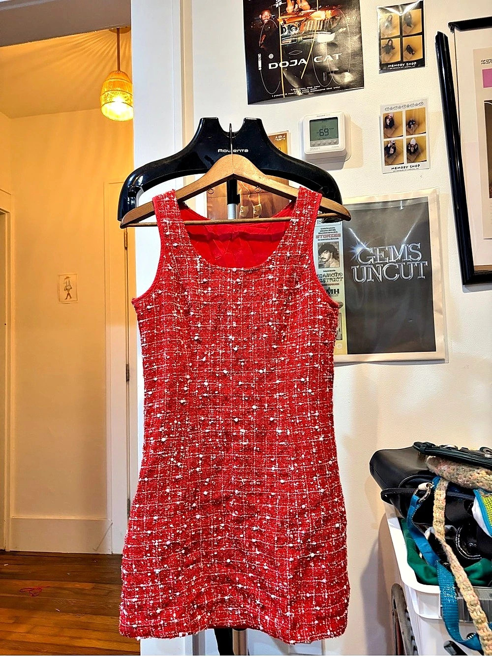 Red Tweed Mini Dress Like New size S